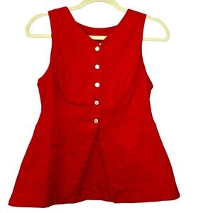 Indi Luxe Red Sleeveless Button-Up Top Size XS
